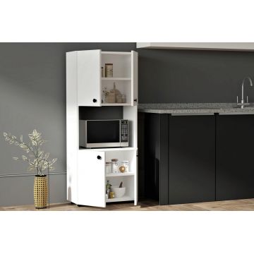 Dulap pentru bucatarie, Puqa Design, Ayaz, 60x140x31.4 cm, PAL, Alb