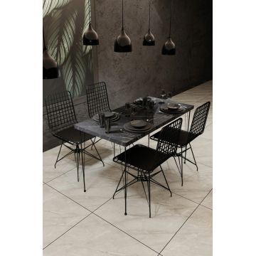 Set masa si scaune 5 piese, Dragon, BNDYMK001 , Negru