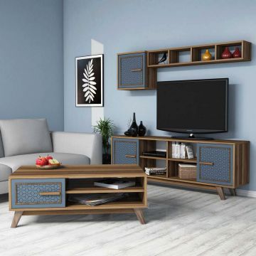 Set mobilier living, Hommy Craft, Ayla, Nuc / Albastru