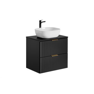 Set masca si lavoar, Adel Negru Mat, 60 cm