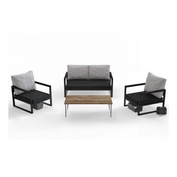 Set mobilier de grădină gri pentru patru persoane – Floriane Garden