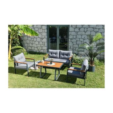Set mobilier de grădină gri pentru 4 pers. Tivoli – Floriane Garden