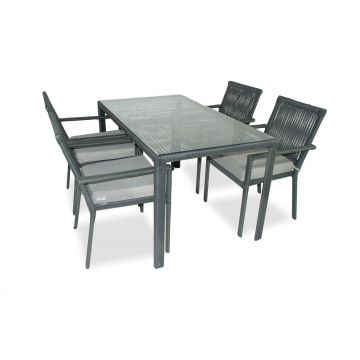 Set De Lounge De Grădină Leros 140, Maro Inchis, 140X75X80 Cm