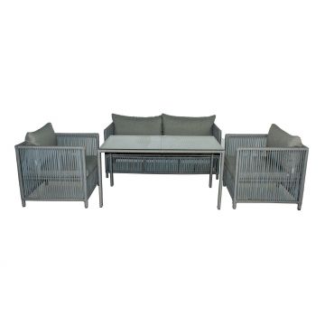 Set De Lounge De Grădină Mana 3, Maro Inchis, 154X70X74 Cm