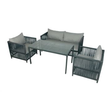 Set De Lounge De Grădină Mana 3, Maro Inchis, 154X70X74 Cm