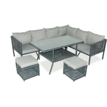 Set De Lounge De Grădină Newyork Pouffe, Maro Deschis, 65X65X66 Cm