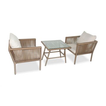 Set De Lounge De Grădină Shangai 2, Crem, 61X62X62 Cm