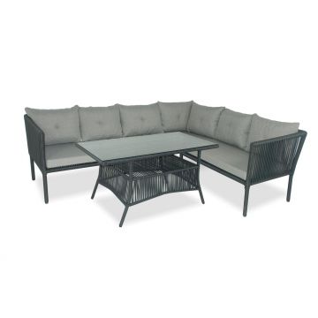 Set De Lounge De Grădină Shangai 5, Crem, 224X62X180 Cm