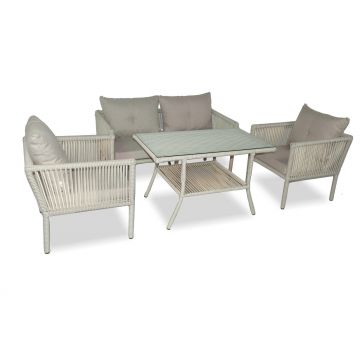 Set De Lounge De Grădină Shangai 62, Crem, 61X62X62 Cm