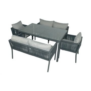 Set De Lounge De Grădină Vera 2, Maro Inchis, 150X75X90 Cm