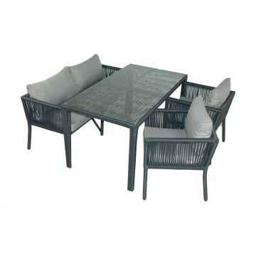 Set De Lounge De Grădină Vera 3, Maro Inchis, 140X75X80 Cm