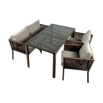 Set De Lounge De Grădină Vera 3, Maro Inchis, 140X75X80 Cm