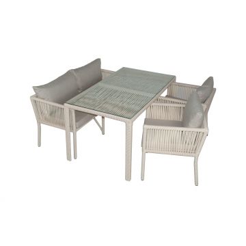 Set De Lounge De Grădină Vera 3, Maro Inchis, 140X75X80 Cm