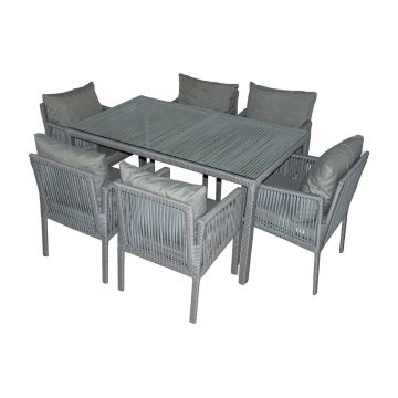 Set mobilier de gradina, Jumilla, Otto 6, Gri deschis