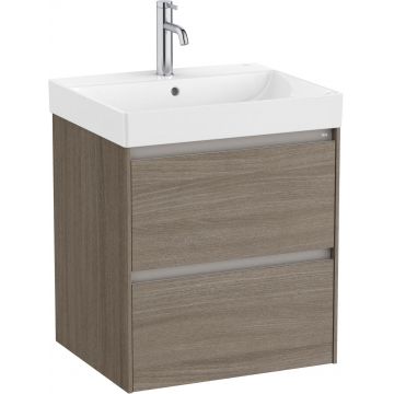 Set mobilier Roca Ona cu dulap baza cu doua sertare 55cm si lavoar ulm inchis