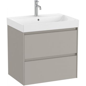 Set mobilier Roca Ona cu dulap baza cu doua sertare 65cm si lavoar gri mat