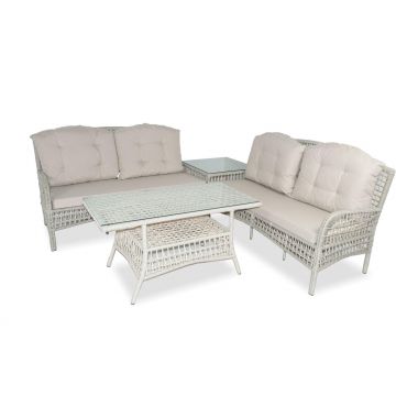 Set De Lounge De Grădină Lady Corner, Crem, 3 piese