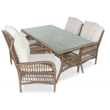 Set De Lounge De Grădină Lady, Crem, 5 piese