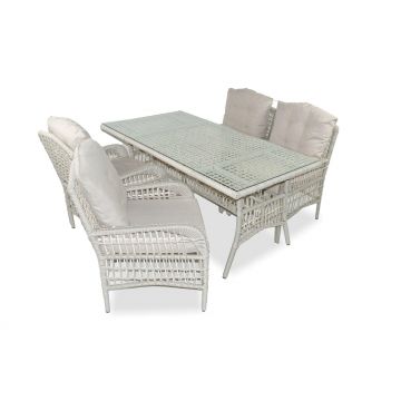 Set De Lounge De Grădină Lady, Crem, 5 piese