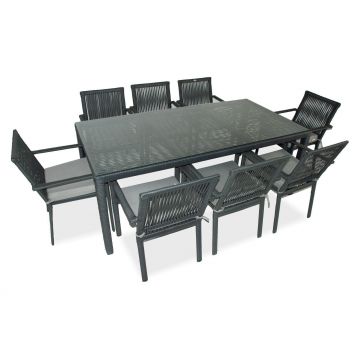Set De Lounge De Gradina Leros, Maro Inchis, 7 piese