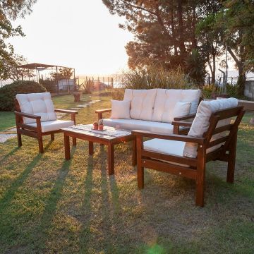 Set De Lounge De Gradina Luku, Bej, 4 piese
