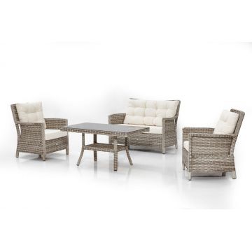 Set de lounge de grădină Manila 316 - Cream, Crem, 120x65x65 cm