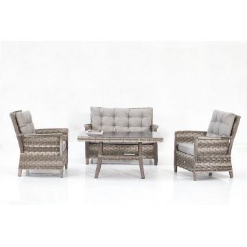 Set de lounge de grădină Manila 708 - Grey, Gri, 120x65x65 cm