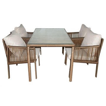 Set De Lounge De Grădină Otto 4, Maro Inchis, 140X76X80 Cm