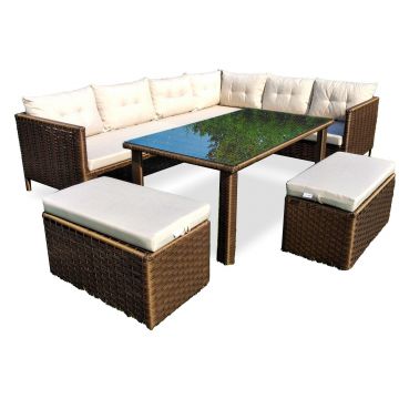 Set De Lounge De Grădină Paris, Maro Inchis, 4 bucati