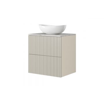 Set masca si lavoar pe blat, 60 cm, Nicole Crem / Marmura