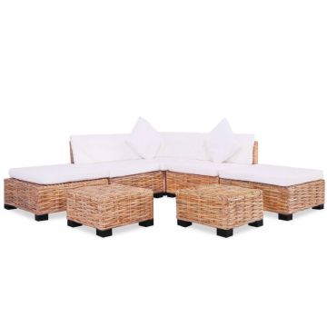 Set canapea 18 piese ratan natural