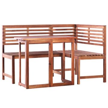 Set mobilier bistro 2 piese lemn masiv de acacia