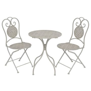 Set mobilier bistro 3 piese gri oțel