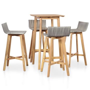 Set mobilier de exterior 5 piese lemn masiv de acacia