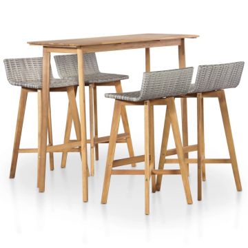 Set mobilier de exterior 5 piese lemn masiv de acacia