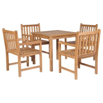 Set mobilier de exterior 5 piese lemn masiv de tec