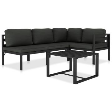 Set mobilier de grădină cu perne 5 piese antracit aluminiu