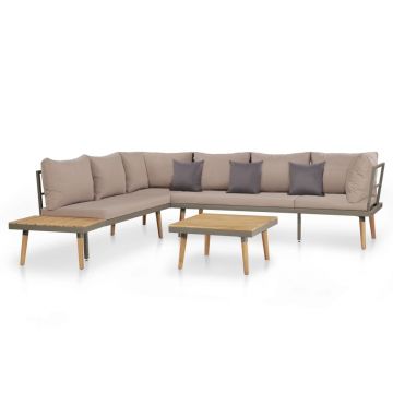 Set mobilier grădină cu perne 4 piese maro lemn acacia