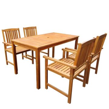 Set mobilier de exterior 5 piese lemn masiv de acacia