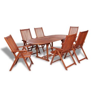 Set mobilier de exterior 7 piese lemn masiv de acacia