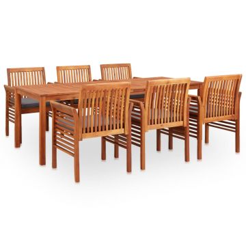Set mobilier de exterior cu perne 7 piese lemn masiv de acacia