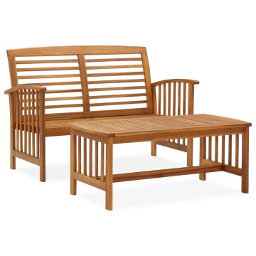 Set mobilier de grădină 2 piese lemn masiv de acacia