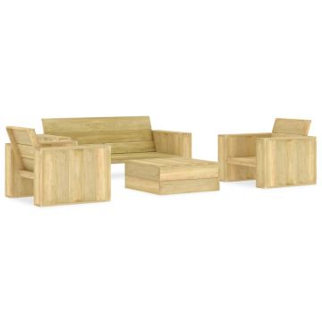 Set mobilier de grădină 4 piese lemn de pin tratat