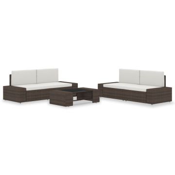 Set mobilier de grădină 5 piese maro poliratan