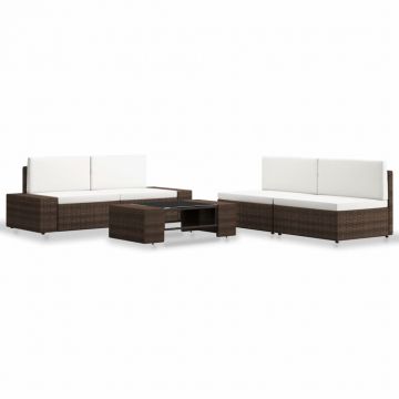 Set mobilier de grădină 5 piese maro poliratan