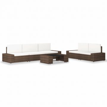 Set mobilier de grădină 6 piese maro poliratan