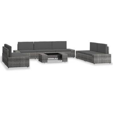 Set mobilier de grădină 8 piese gri poliratan