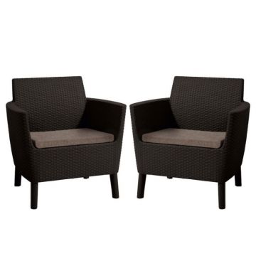 Set 2 fotolii maro ratan Keter Salemo - warm taupe