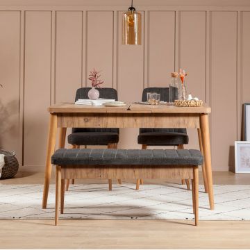 Set masa extensibila si scaune (4 piese)