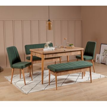 Set masa extensibila si scaune (5 piese)